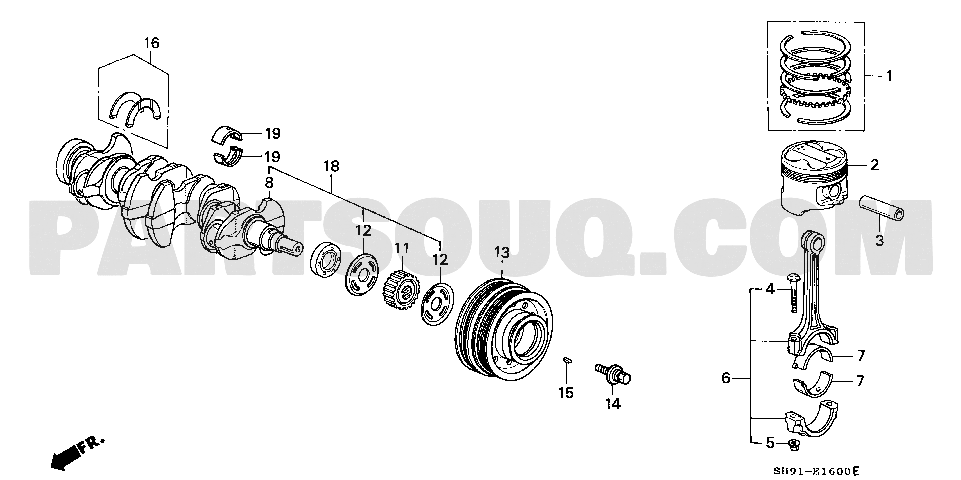 1. エンジン | Honda CIVIC SHUTTLE Japan E-EF5 Parts Catalogs