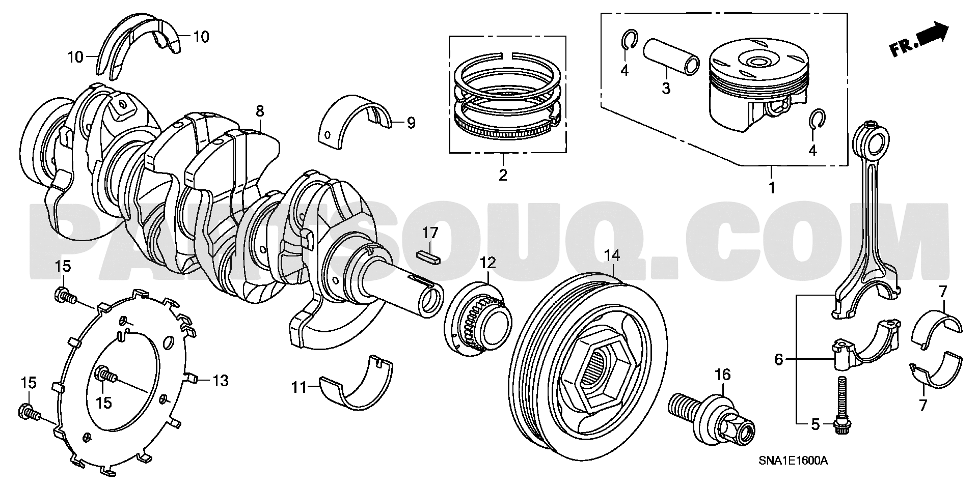 1. エンジン | Honda CIVIC 4D Japan DBA-FD1 Parts Catalogs | PartSouq