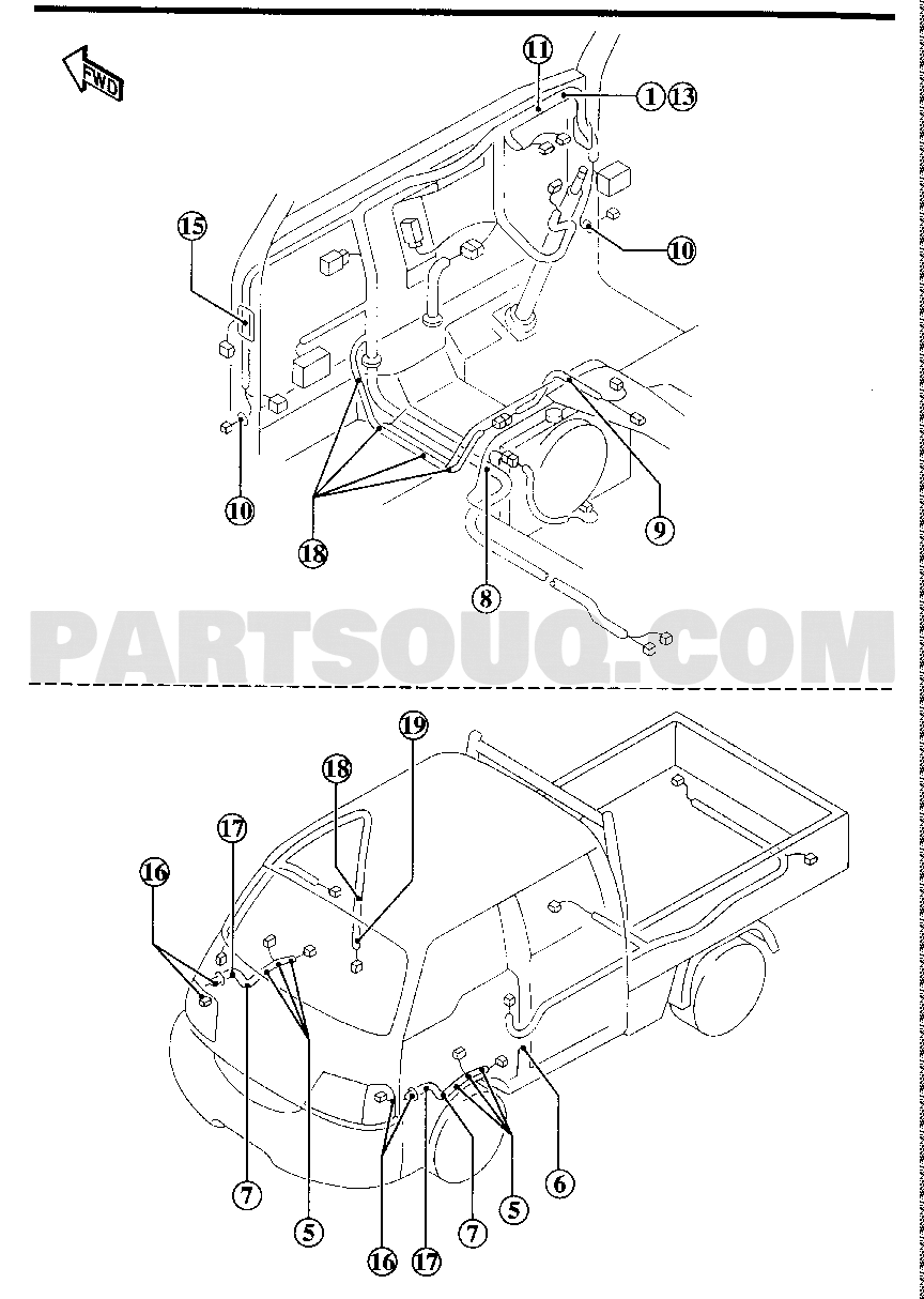 3. BODY (ELECTRICAL) | Mazda BONGO BRAWNY W-ｷﾔﾌﾞ 4-ﾄﾞｱ- Parts