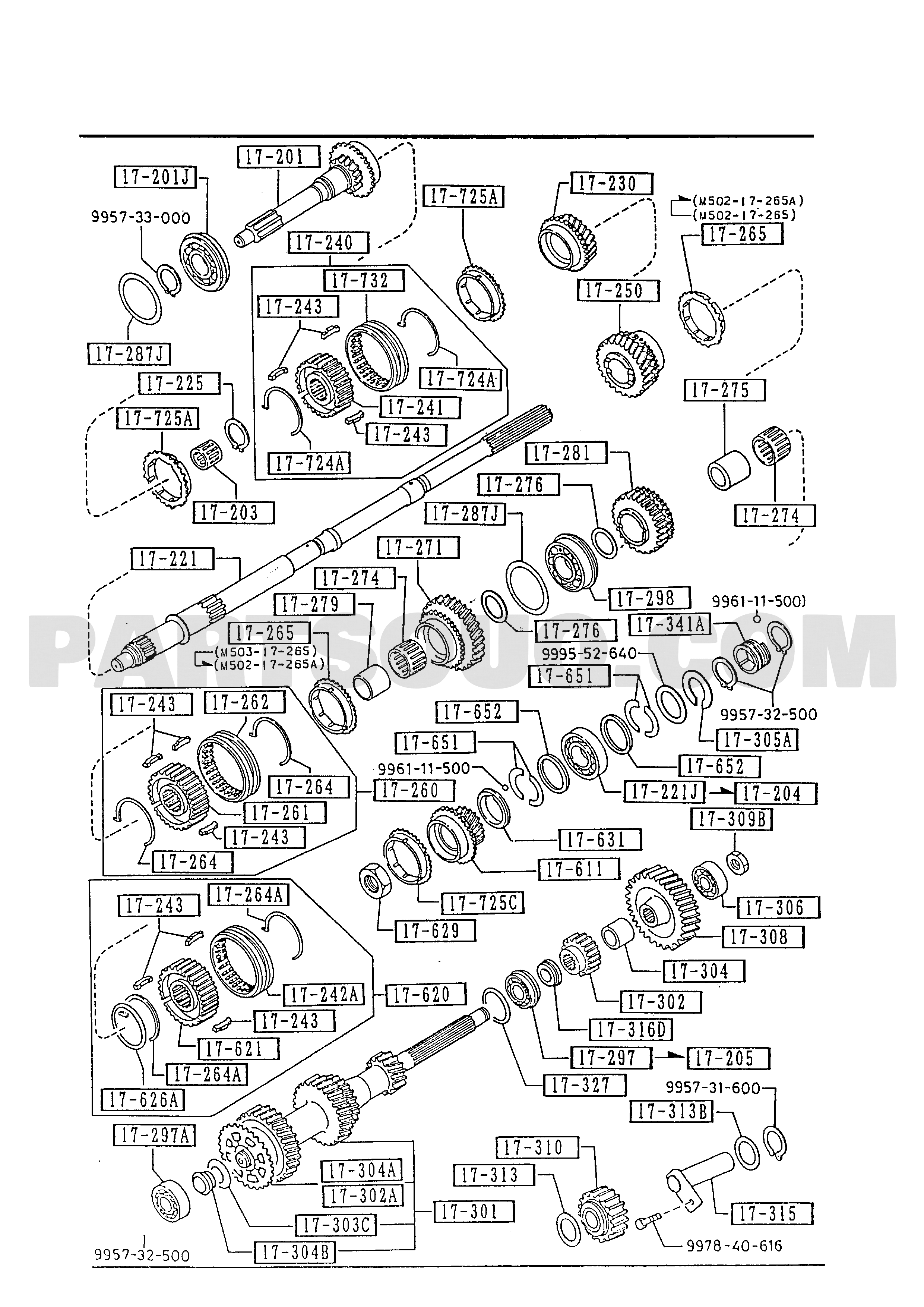 GASOLINE-ENGINE & TRANSMISSION | Mazda RX-7 1986 US Parts Catalogs