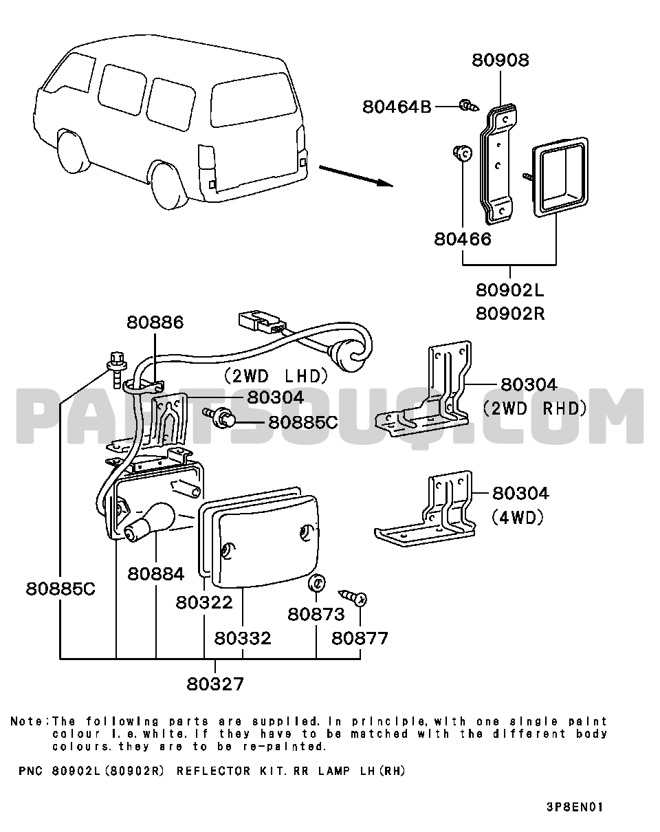 Electrical | Mitsubishi L300 General (EXPORT) P03W Parts Catalogs 