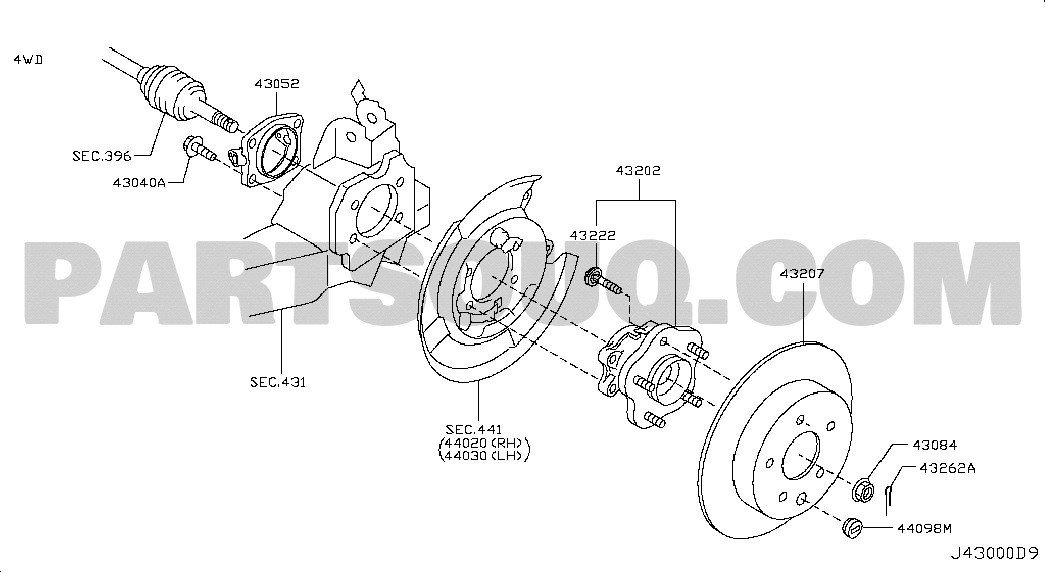 Axle & Suspension | Nissan X-TRAIL 11.2007 G - BLACK Parts ...