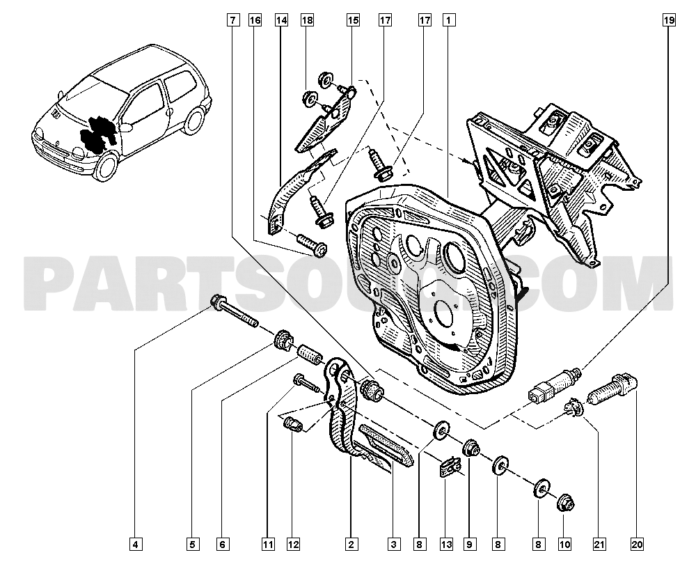 Pedal Assembly | Renault Twingo 1204 C06W Parts Catalogs ...