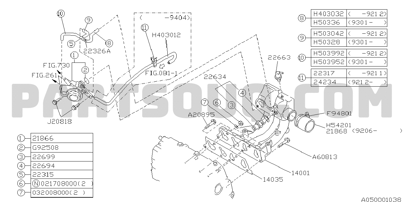 ENGINE AUXILIARIES | Subaru VIVIO Japan 09.01.1998 Parts