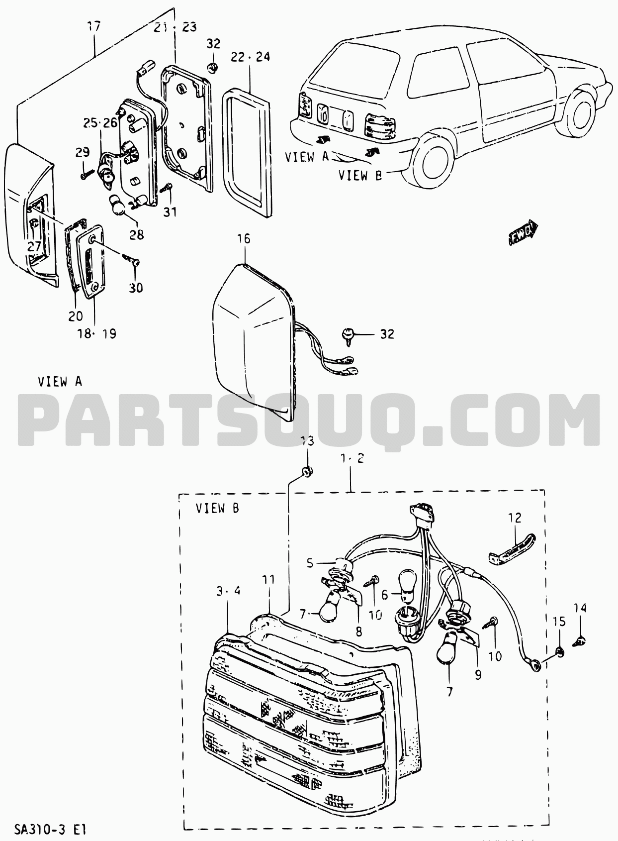 Electrical | Suzuki Forsa/Sprint/Swift (SA) SA310 SA310-3 (E01) Parts  Catalogs | PartSouq
