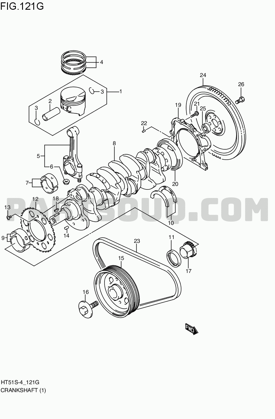 Engine / Fuel tank | Suzuki Kei/Swift HT51S-4 200306 Parts 