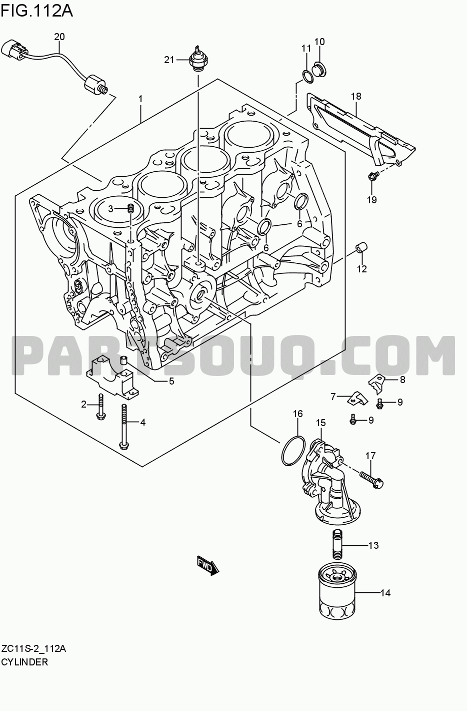 Engine / Fuel tank | Suzuki Kei/Swift M15A 4WD Parts Catalogs 