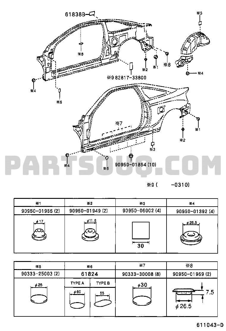 Body/Interior | Toyota CELICA ZZT230R-BLFGHW ZZT23# Parts Catalogs 