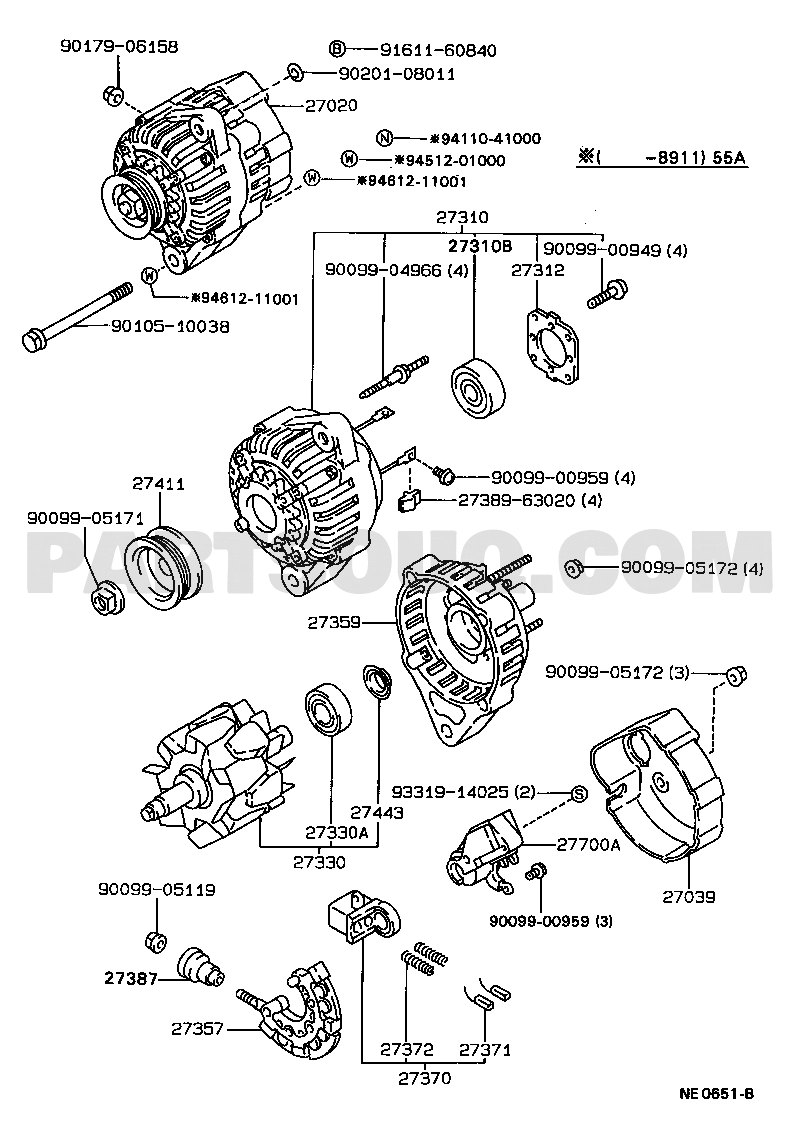 Schéma électrique Toyota Corona Carina II - Occasion Très Bon état - Séries AT17, ST17, CT17