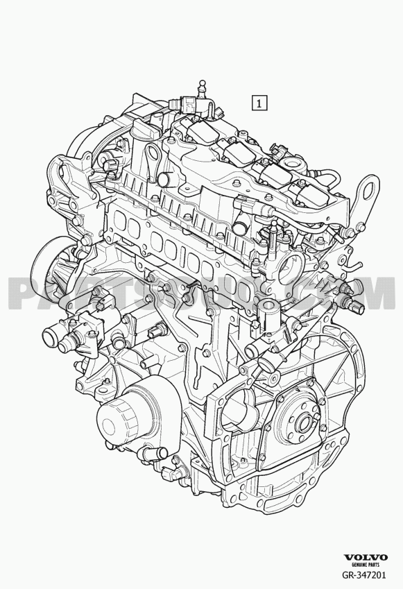 2 Engine with mountings and equipment Volvo V40 13 2014
