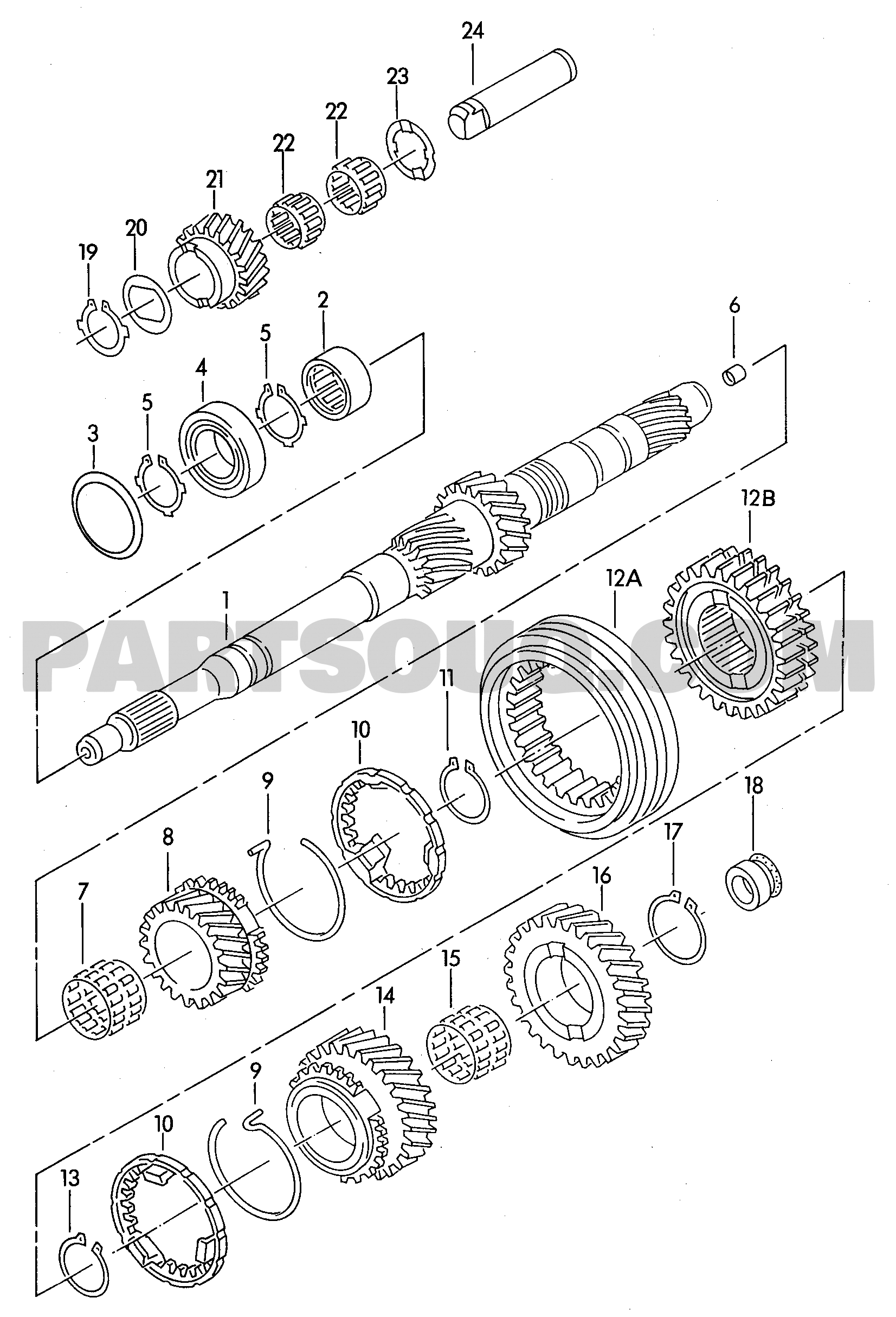 Schaltknauf Schalthebel für VW Passat B5 1996-2000 Manuell 5-Gang Matt
