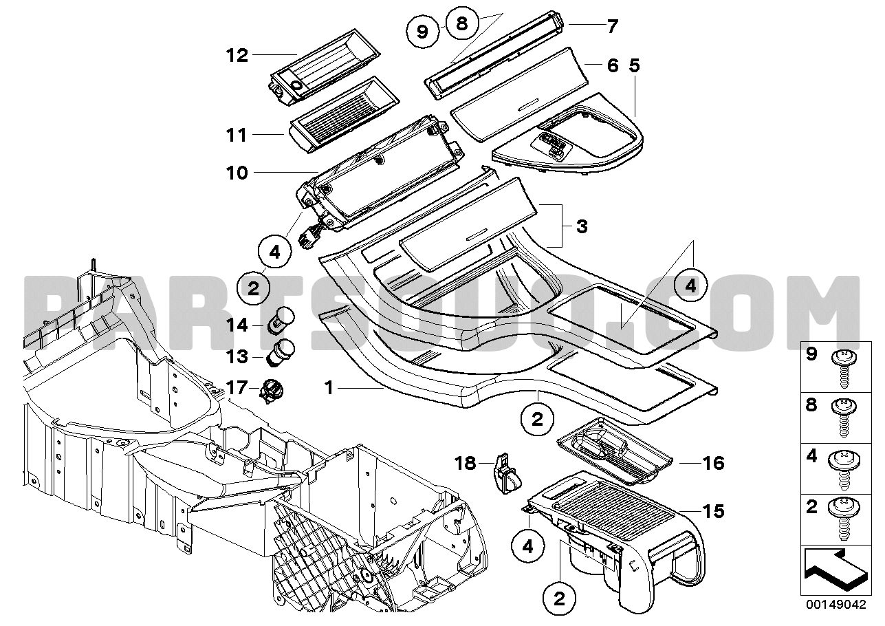 Bmw x5 deals center console parts