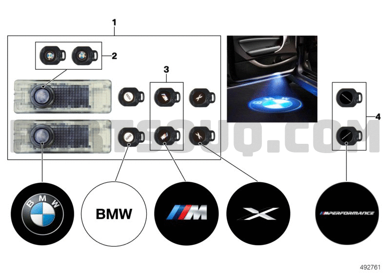 BMW M Performance Slides for LED Door Projectors