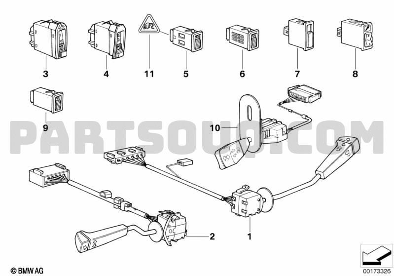 BMW 730iL GC11 Steering column switch/various switches