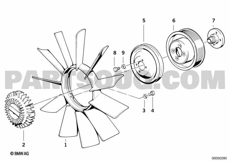 BMW 730iL GC11 Cooling system-fan/fan coupling