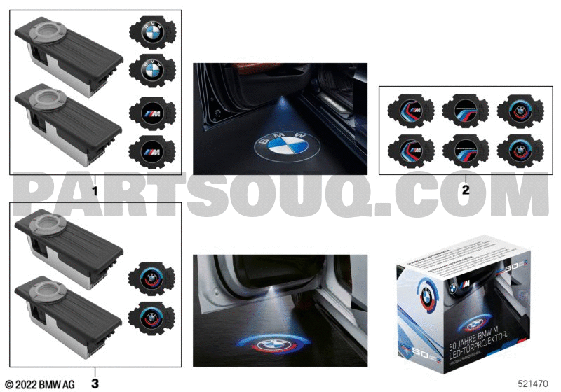 Projecteurs de porte à LED 50 ans BMW Motorsport