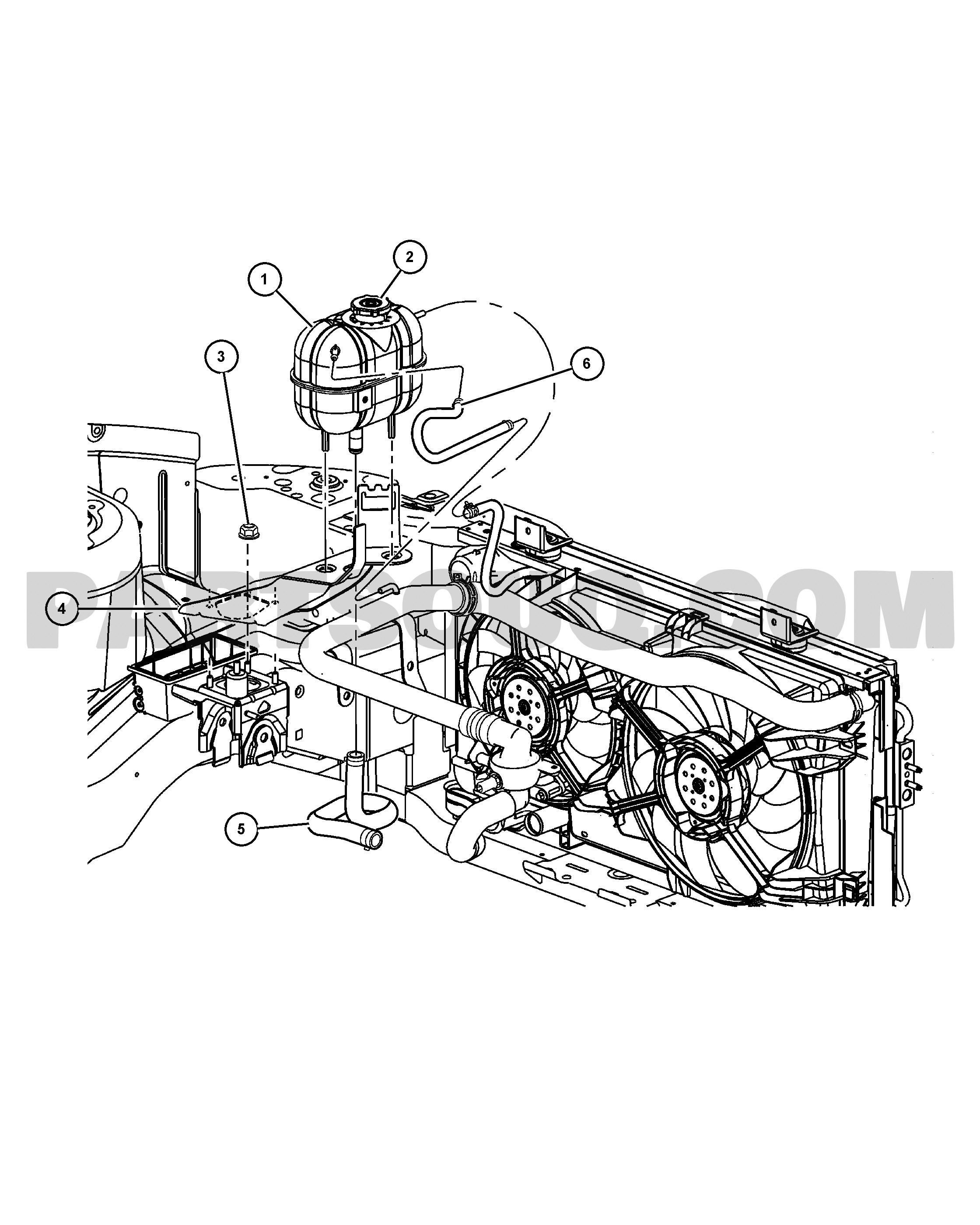 COOLANT RESERVE TANK , 2.5L DIESEL | Chrysler RG - VOYAGER (GRAZ 