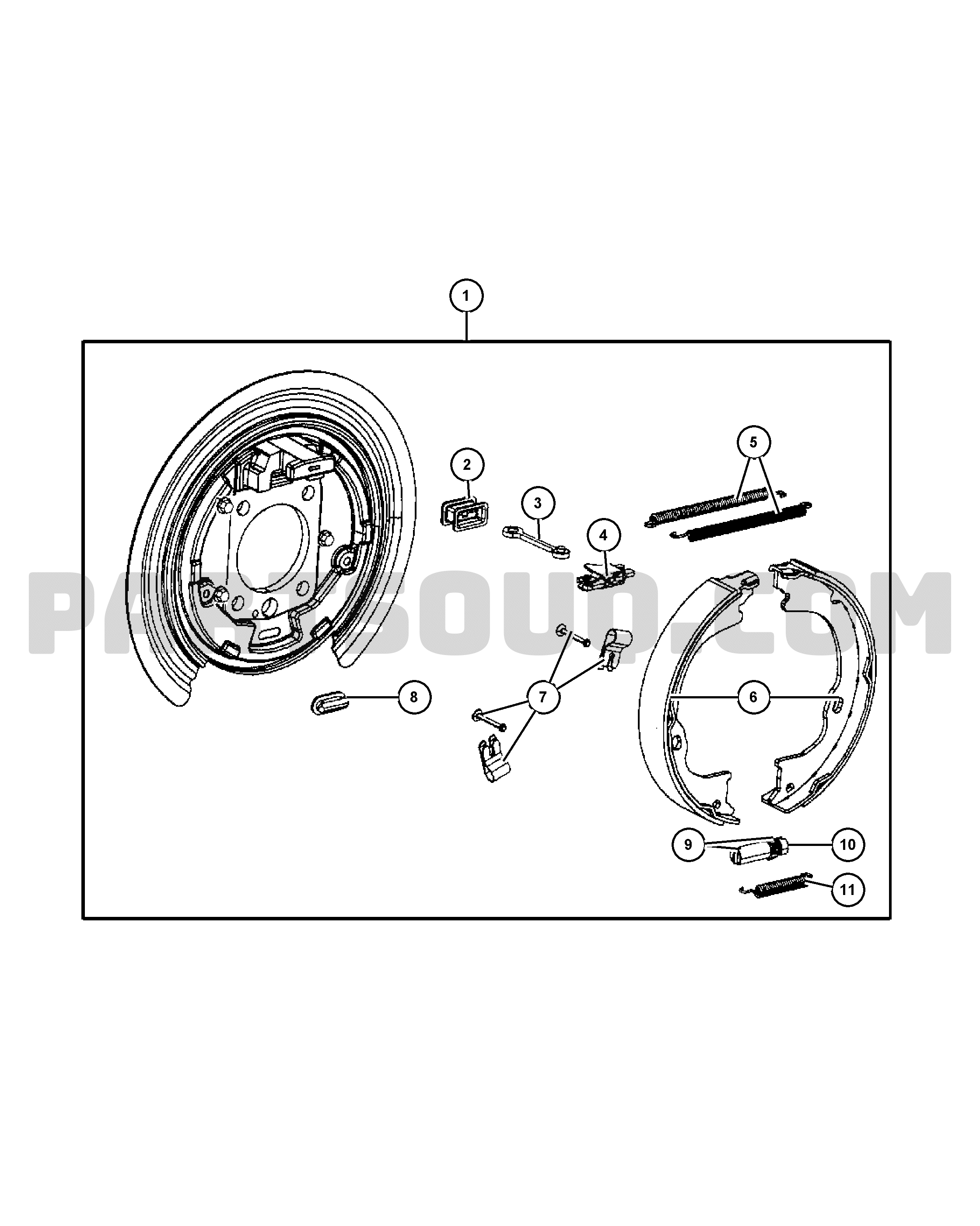 PARKING BRAKE ASSEMBLY,REAR,DISC | Dodge KA - DODGE NITRO CKD 