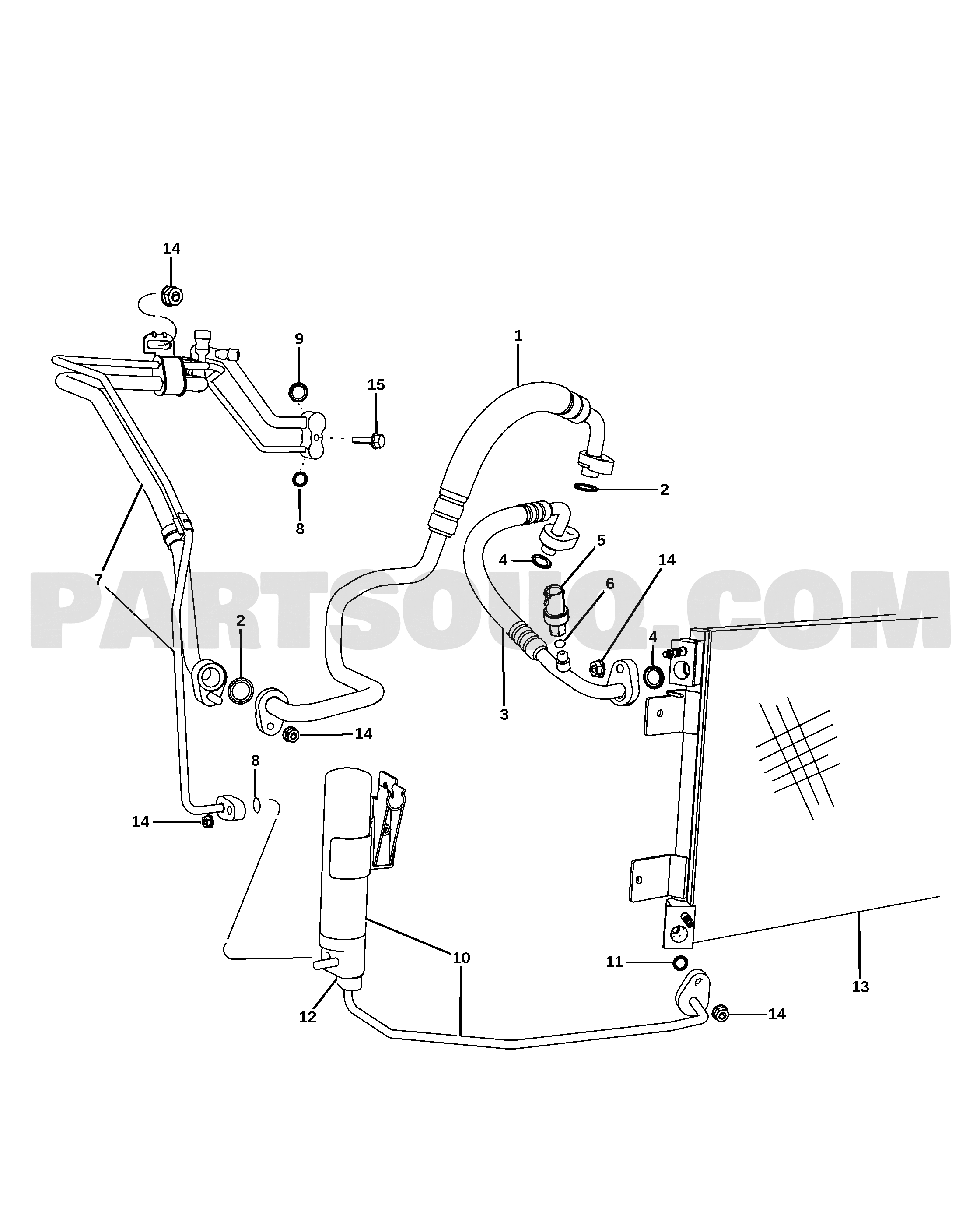 AIR CONDITIONER AND HEATER PLUMBING | Dodge CALIBER DODGE CALIBER ...