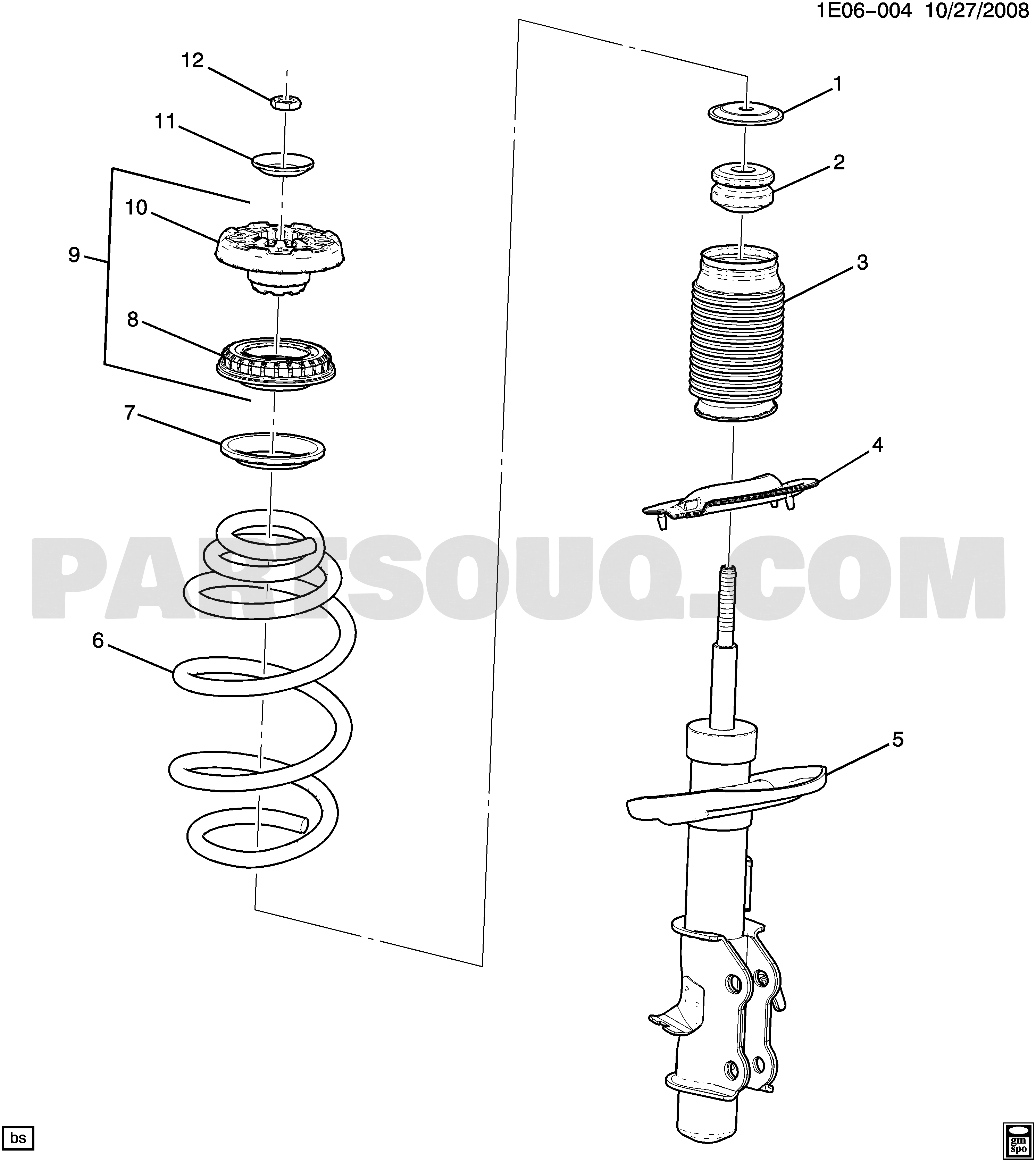 CSsunny Front Complete Struts & Coil Springs For 2013-2015 Chevrolet Camaro V6 3.6L (Pair)