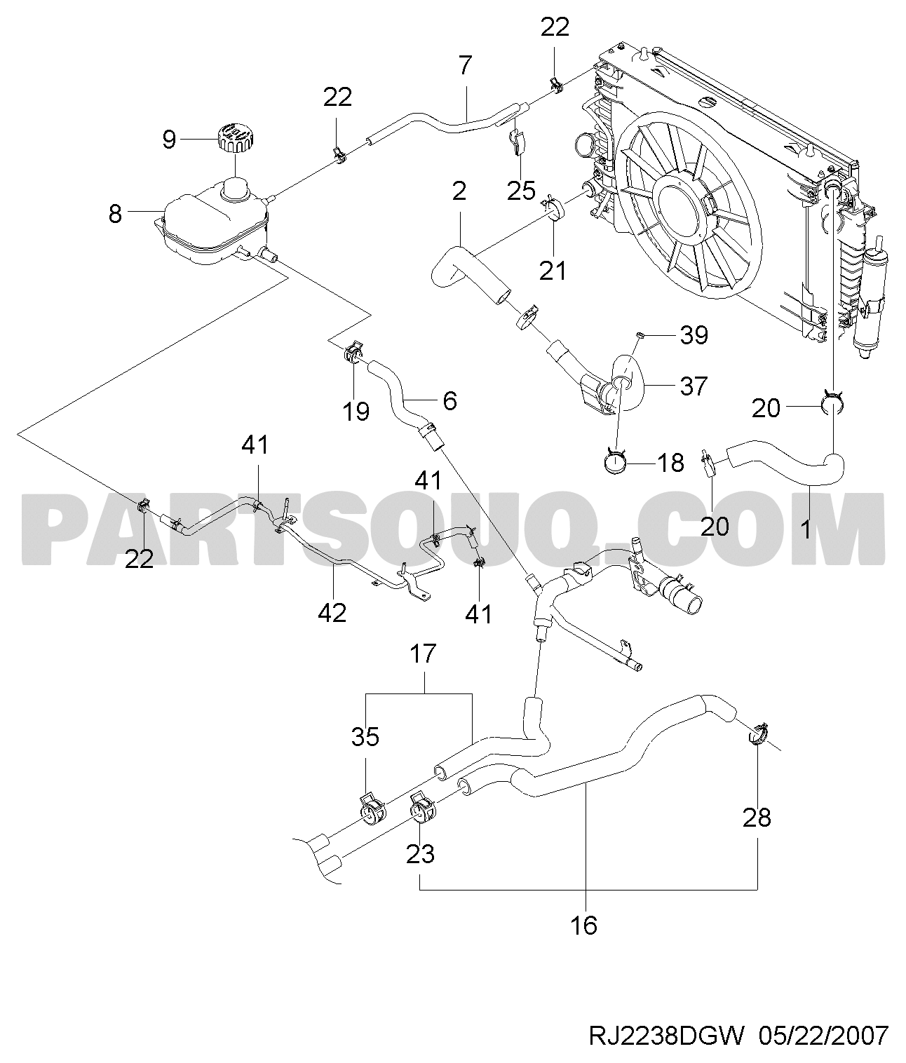 RADIATOR HOSE & PIPE(DIESEL) (2238) | Chevrolet LACETTI +