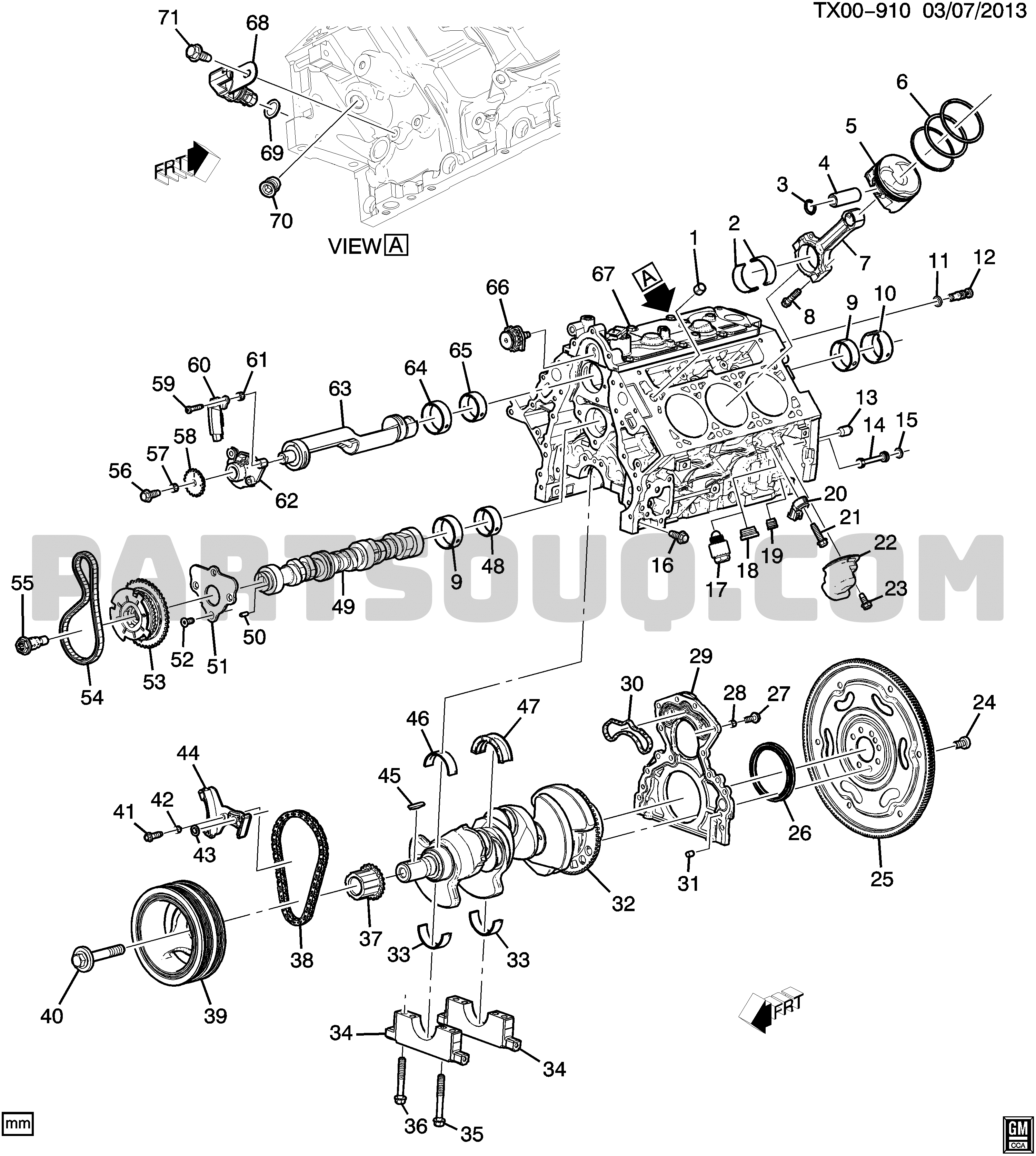 ENGINE ASM-4.3L V6 PART 1 CYLINDER BLOCK & RELATED PARTS