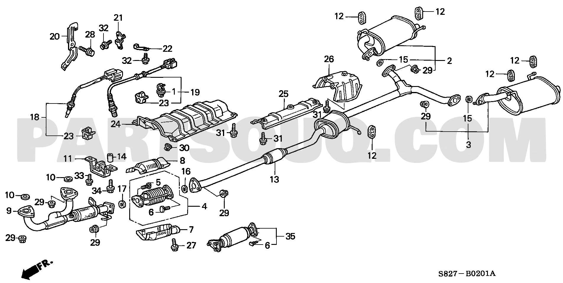 3. ELECTRICAL EQUIPMENTS,EXHAUST,HEATER Honda ACCORD COUPE Europe 17S8201 Parts Catalogs