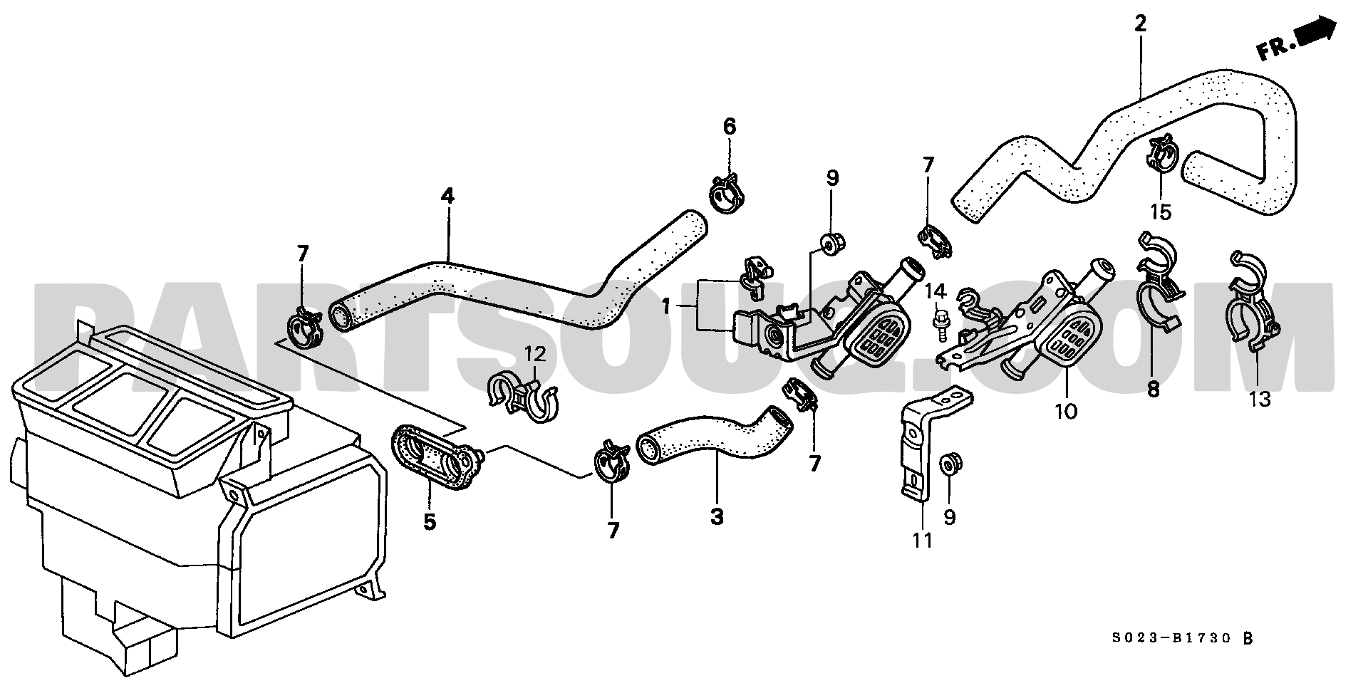 79725-S04-000 - Hose Water Outlet - 2000 Honda Civic