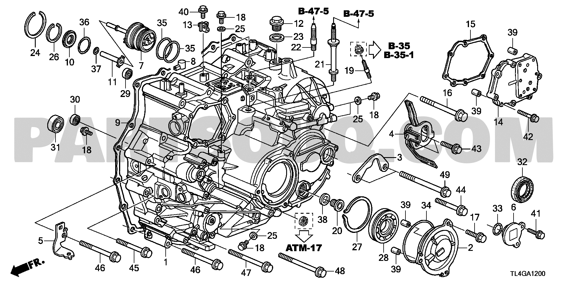 2. TRANSMISSION | Honda ACCORD TOURER General 17TL4C01 | Parts Catalogs ...