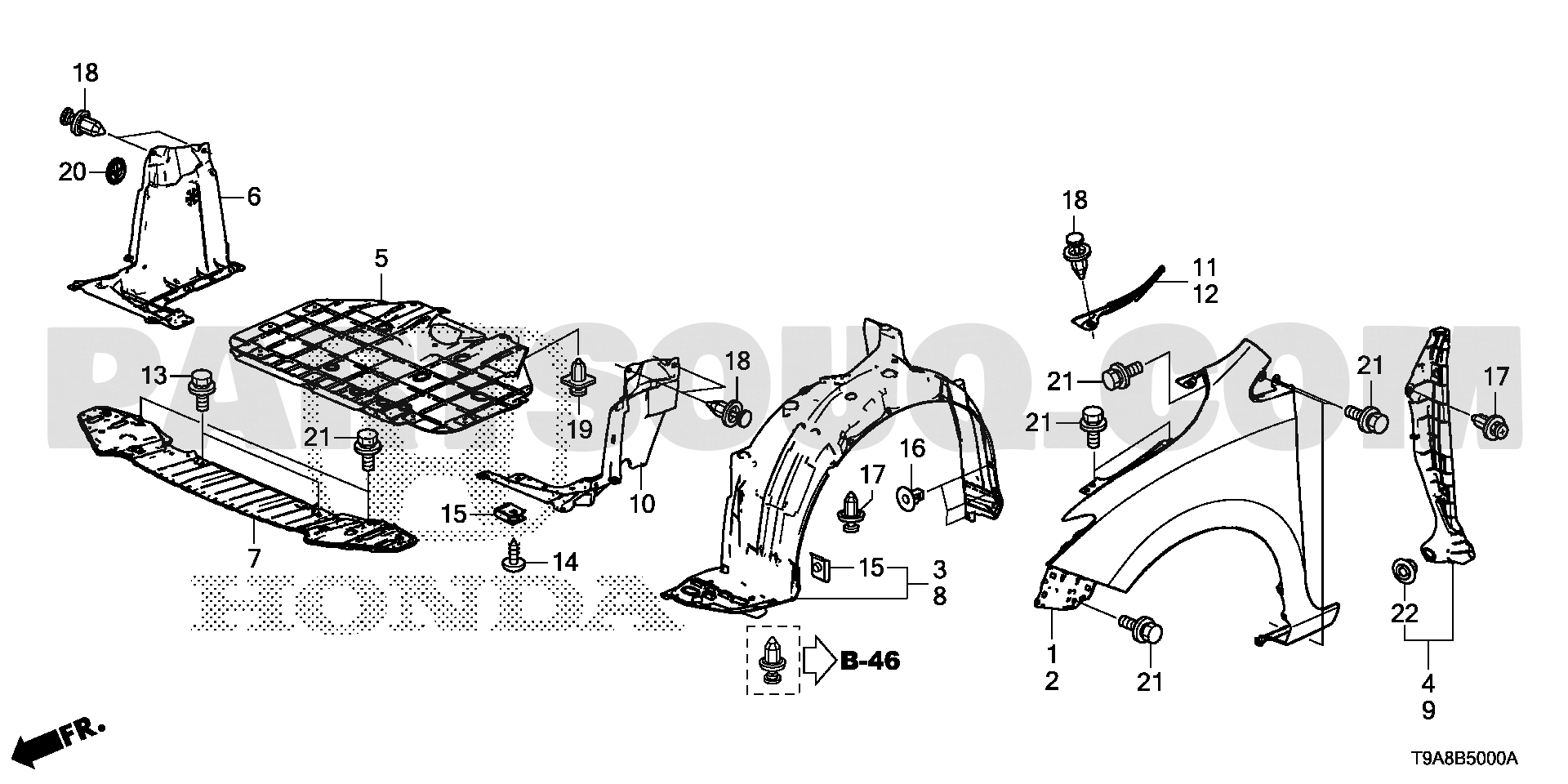FRONT FENDERS Honda CITY General 18T9AE01 Parts Catalogs PartSouq