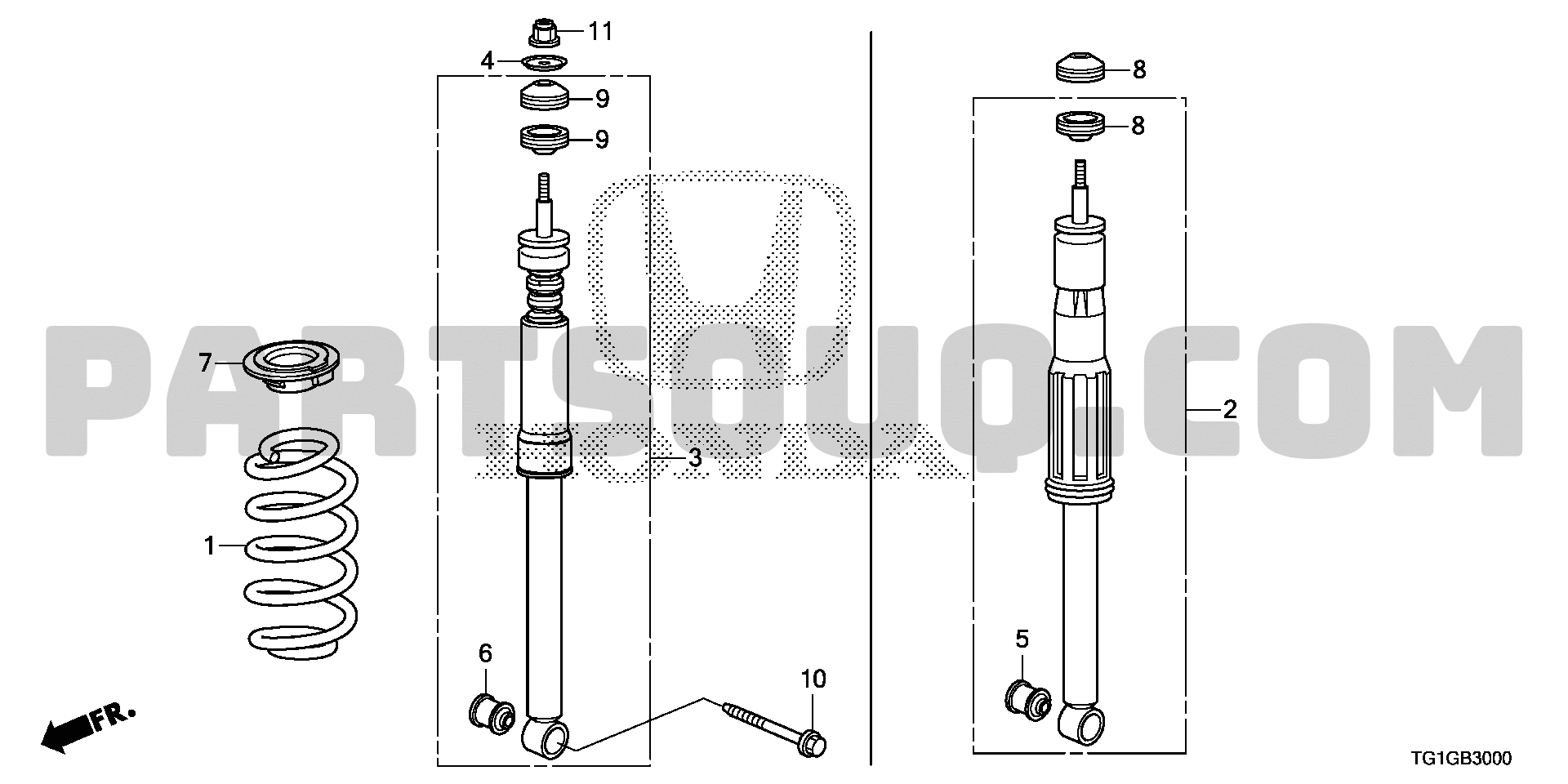 REAR SHOCK ABSORBER | Honda BRIO General 18TG1G01 | Parts Catalogs 