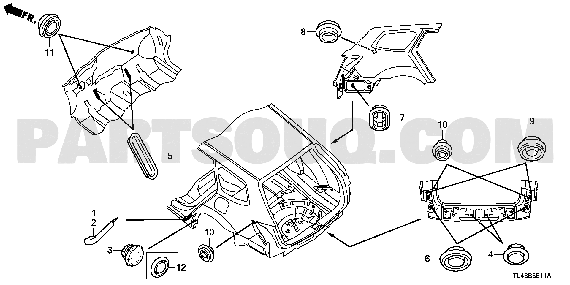 Eyelet Driver 5. UPHOLSTERY | Honda ACCORD EURO TOU 18TL4901 General Parts Catalogs ...