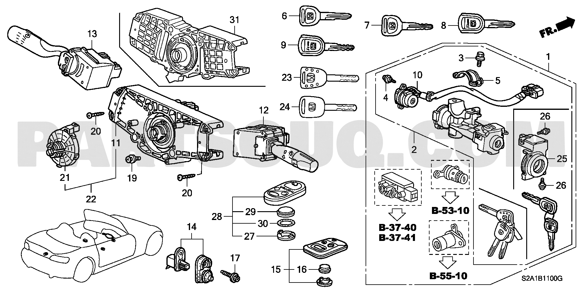 ｺﾝﾋﾞﾈｰｼｮﾝｽｲｯﾁ | Honda S2000 Japan GH-AP1 | Parts Catalogs | PartSouq