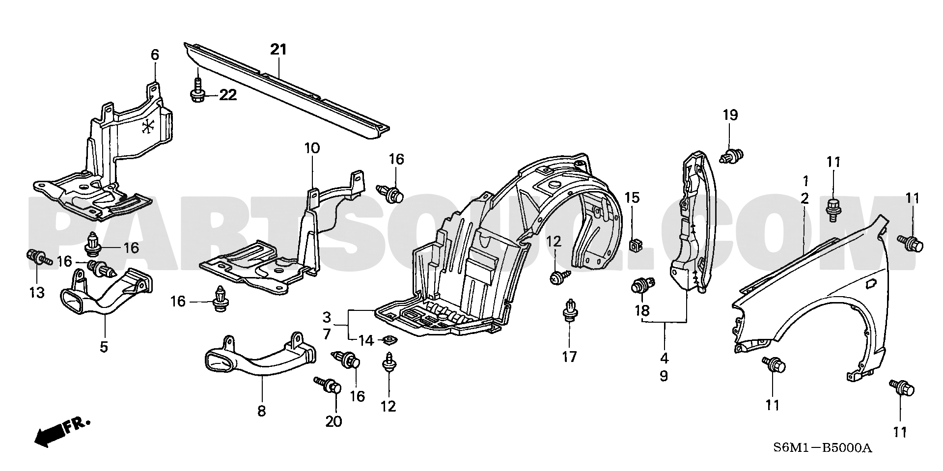 ﾌﾛﾝﾄﾌｪﾝﾀﾞｰ | Honda INTEGRA 3D Japan LA-DC5 | Parts Catalogs | PartSouq