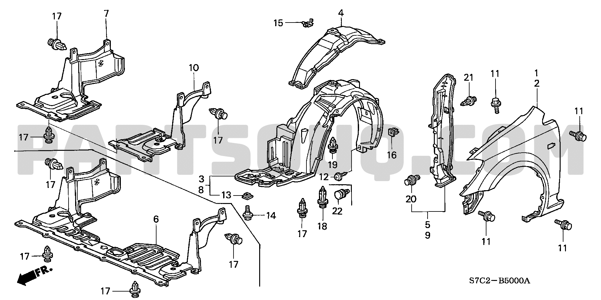 ﾌﾛﾝﾄﾌｪﾝﾀﾞｰ | Honda STREAM Japan UA-RN5 | Parts Catalogs | PartSouq