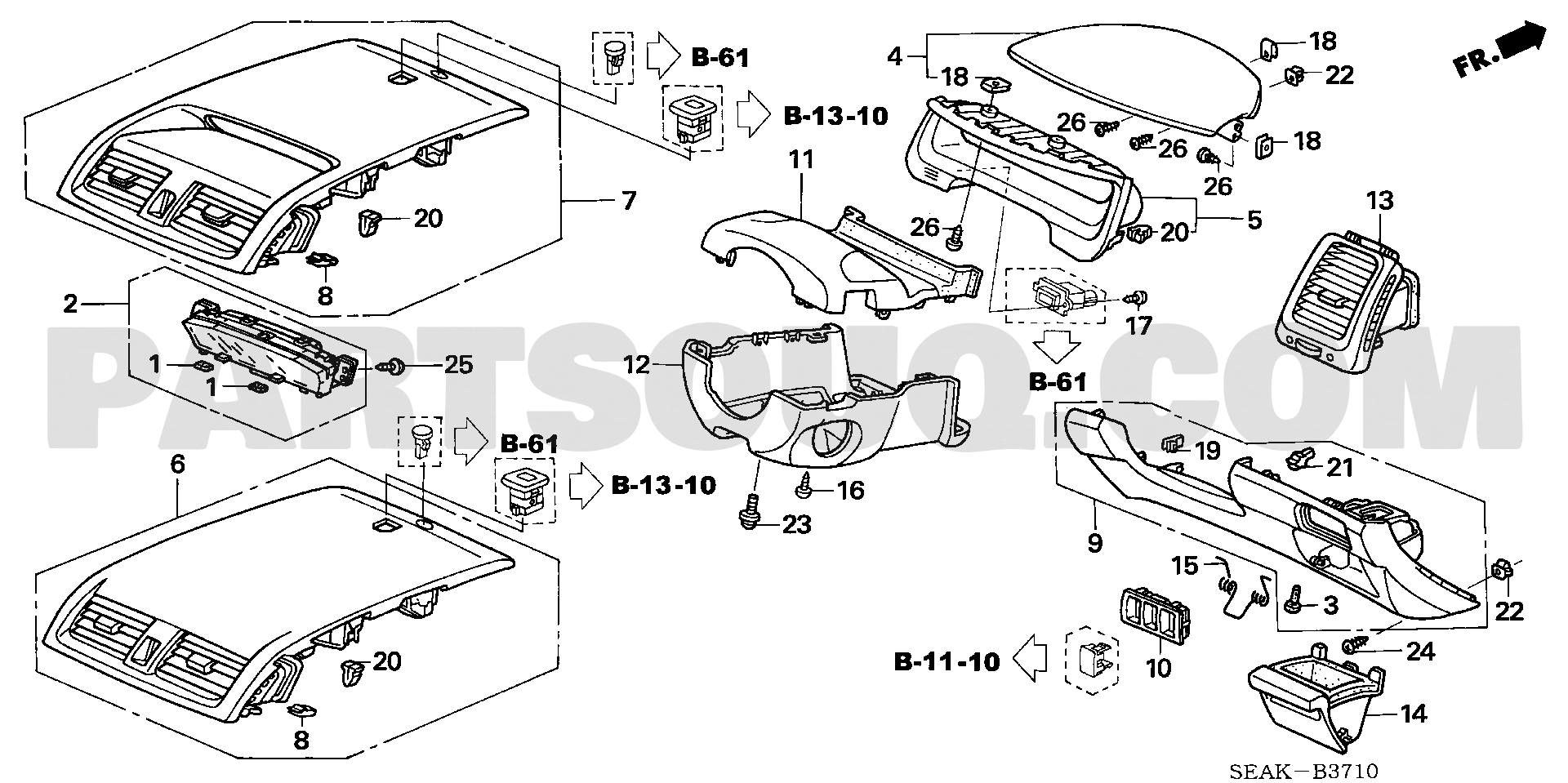 - 04602-SV4-A01ZZ ACCORDパーツカタログ HONDA Genuine Bulkhead Front Set, Frame Honda その他