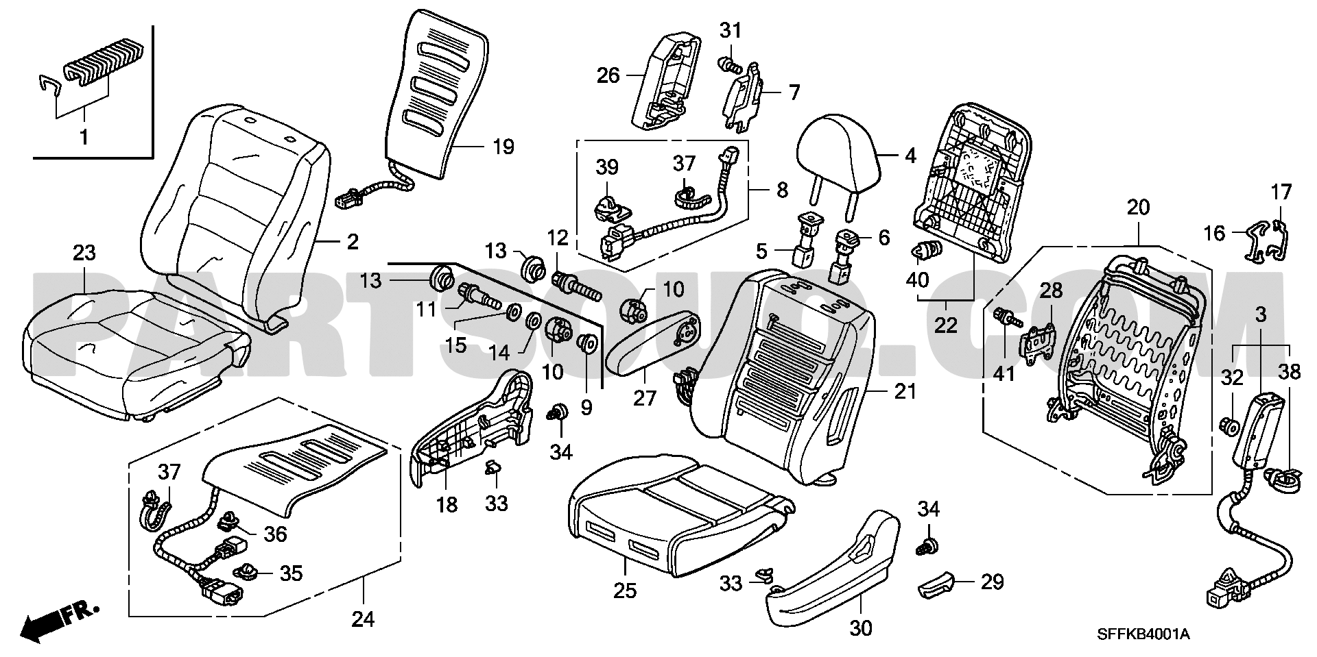 ﾌﾛﾝﾄｼｰﾄ( 助手席側 ) | Honda ODYSSEY Japan ABA-RB1 | Parts Catalogs