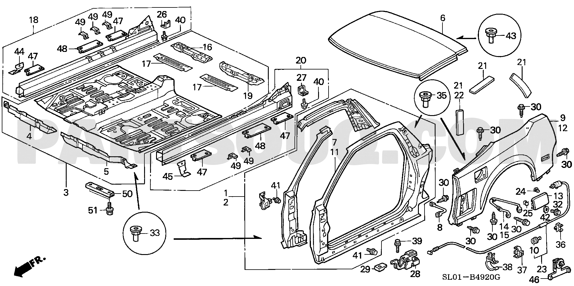 6. 車体 | Honda NSX Japan E-NA1 | Parts Catalogs | PartSouq