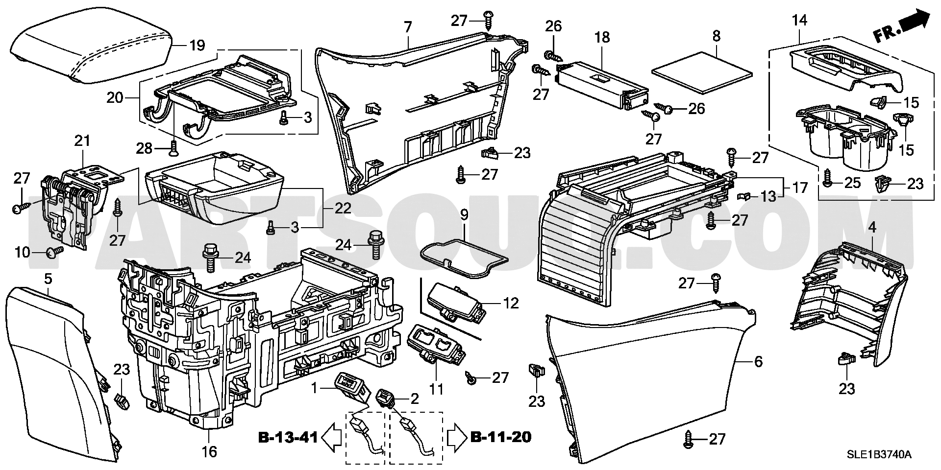 ｺﾝｿｰﾙ | Honda ODYSSEY Japan DBA-RB3 | Parts Catalogs | PartSouq