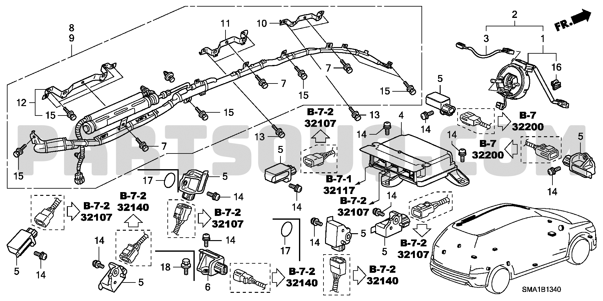 SRSﾕﾆｯﾄ | Honda STREAM Japan DBA-RN6 | Parts Catalogs | PartSouq