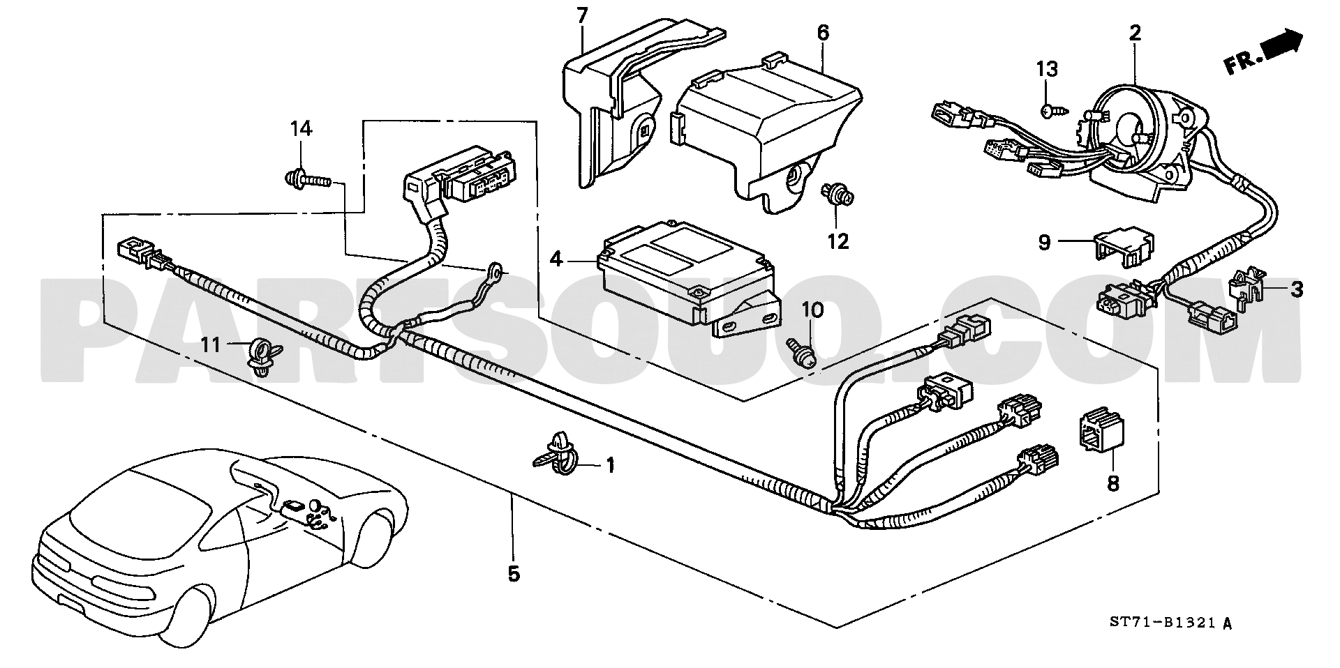 SRSﾕﾆｯﾄ(110-) | Honda INTEGRA 3D Japan E-DC2 | Parts Catalogs 