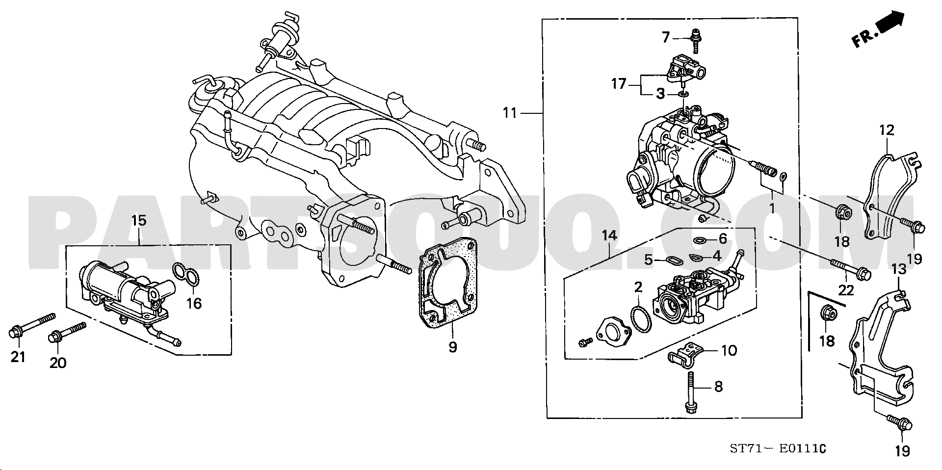ｽﾛｯﾄﾙﾎﾞﾃﾞｨ(DOHC) (100,110:AT ) | Honda INTEGRA 3D Japan E-DC2 