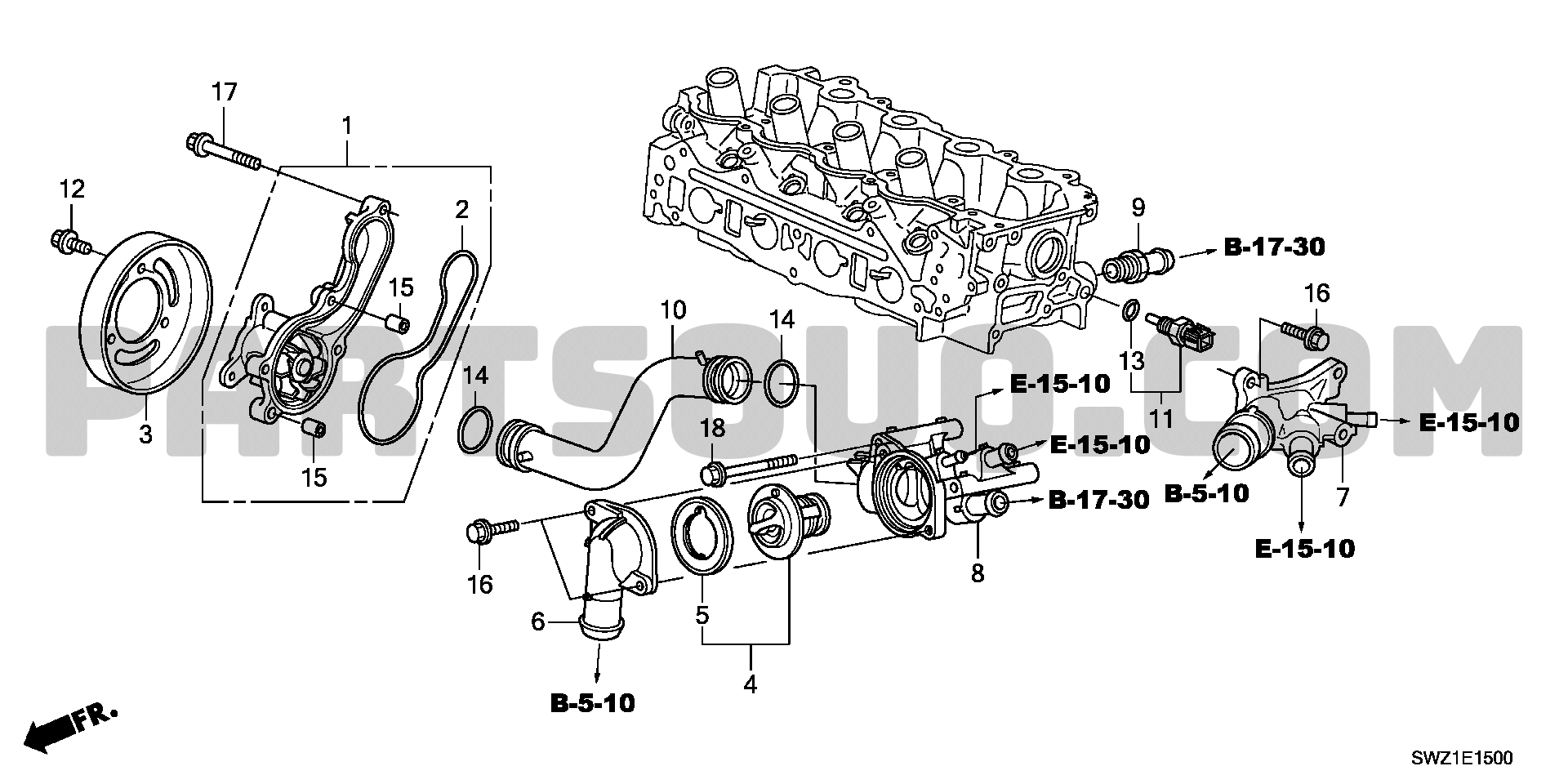 Genuine Honda Fuel Pip Damper Gasket 16705-PD1-003 