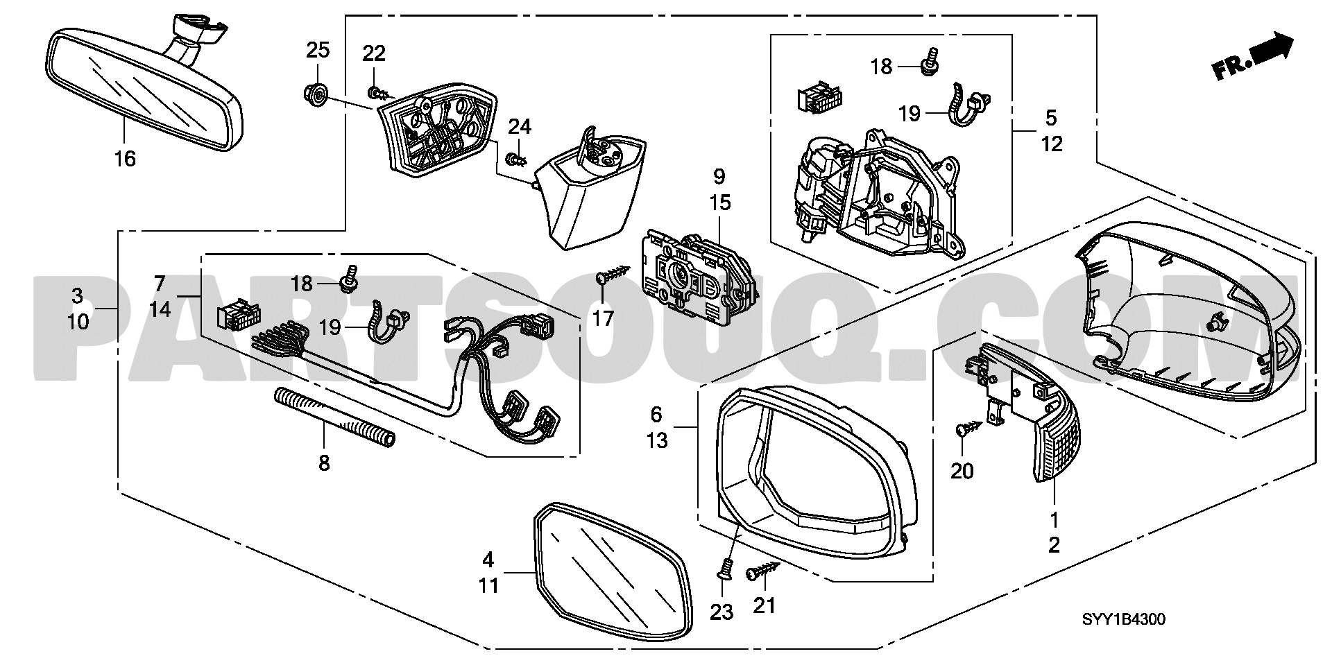 Зеркала | Honda FREED Japan DBA-GB3 | Каталоги запчастей | PartSouq