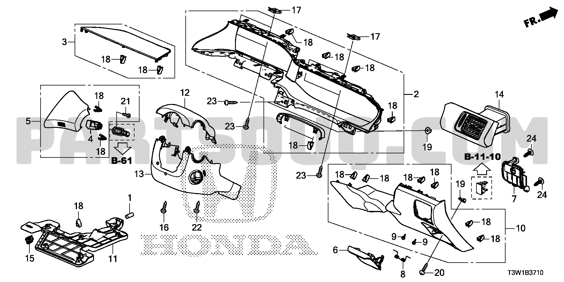 Honda OEM Part 83555-HR5-630ZB 