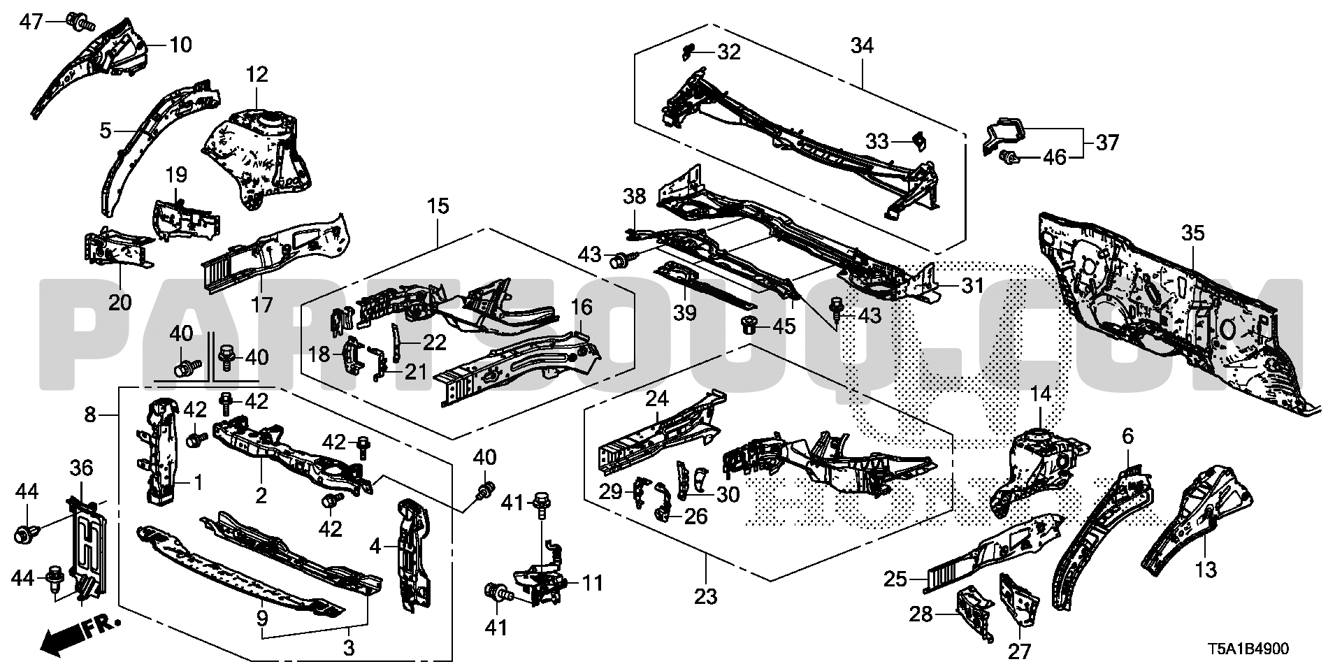 ﾌﾛﾝﾄﾊﾞﾙｸﾍｯﾄﾞ/ﾀﾞｯｼｭﾎﾞｰﾄﾞ | Honda FIT Japan DBA-GK3 | Parts Catalogs