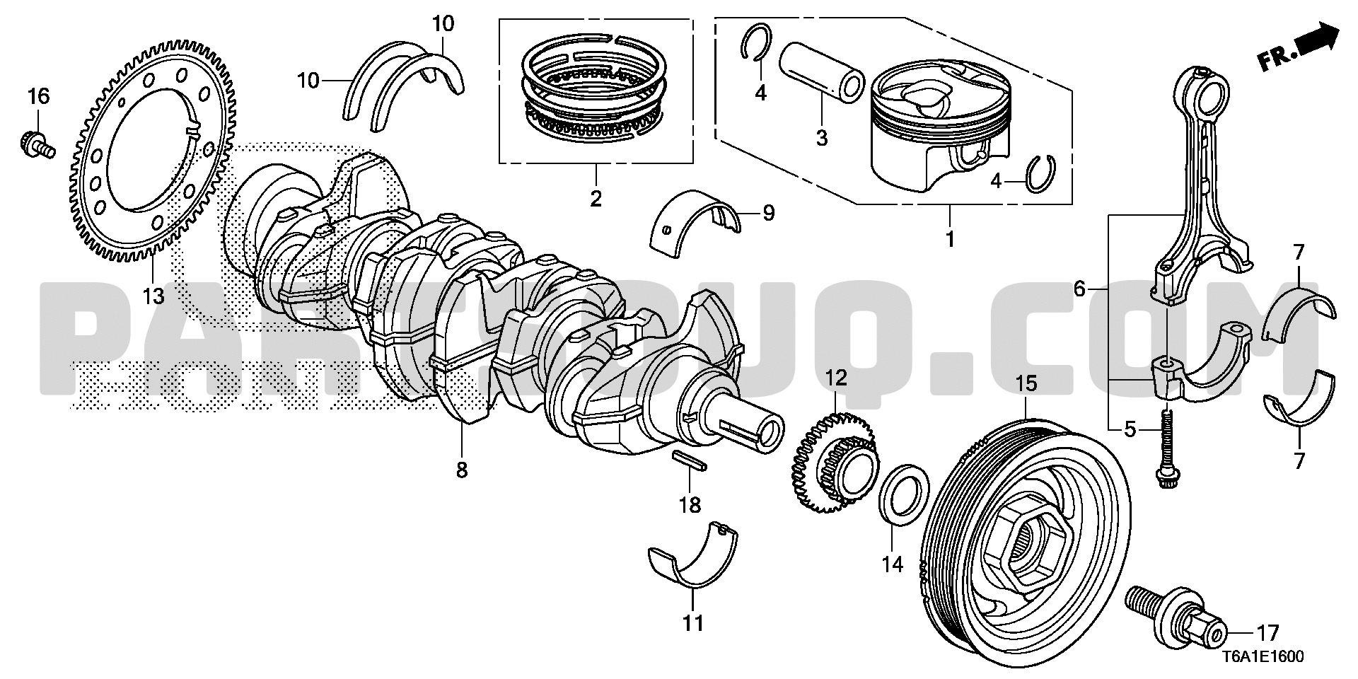 ｸﾗﾝｸｼｬﾌﾄ/ﾋﾟｽﾄﾝ | Honda ODYSSEY Japan DBA-RC2 | Parts Catalogs | PartSouq