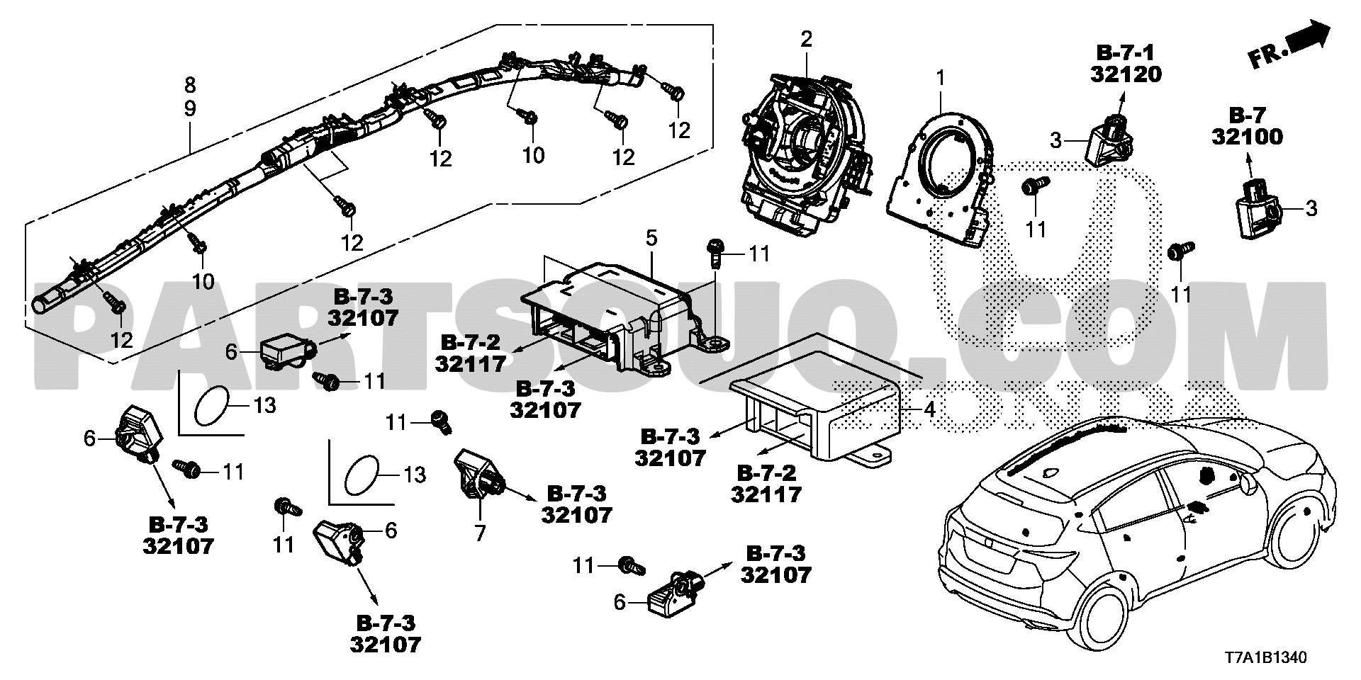 SRSﾕﾆｯﾄ | Honda VEZEL Japan DBA-RU1 | Parts Catalogs | PartSouq