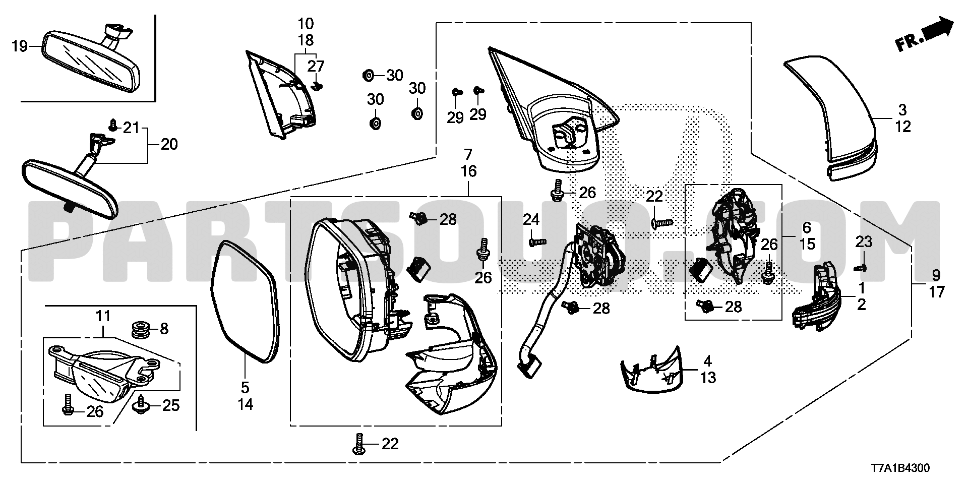 ﾐﾗｰ | Honda VEZEL Japan DBA-RU1 | Parts Catalogs | PartSouq