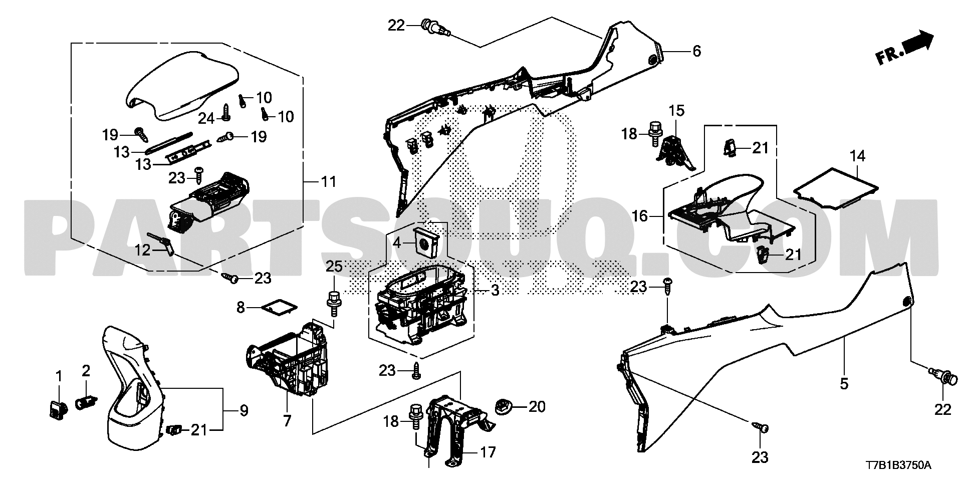 ｾﾝﾀｰｺﾝｿｰﾙ(ﾛｱｰ) | Honda VEZEL HYBRID Japan ﾅﾋﾞｹﾞｰｼｮﾝ | Parts Catalogs |  PartSouq